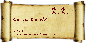 Kaszap Kornél névjegykártya