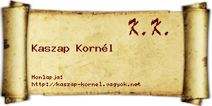 Kaszap Kornél névjegykártya