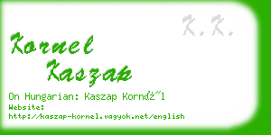 kornel kaszap business card